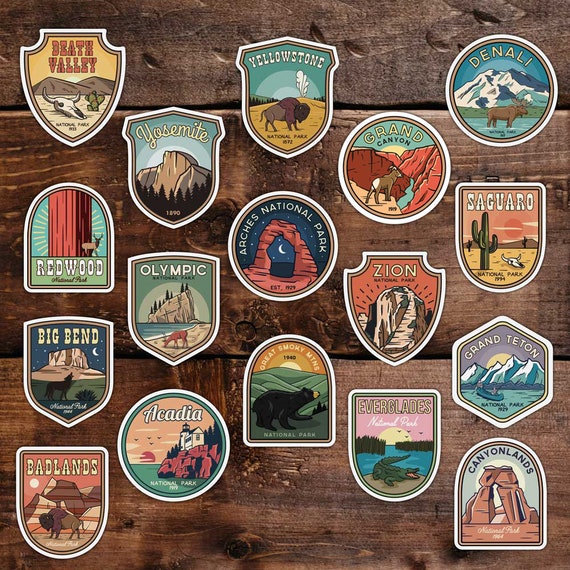 National Park Stickers, GET 3, 6, 10, 20, 30 or 63 Vinyls, Choose Your  Favorites From Our FULL 63 NP Collection 