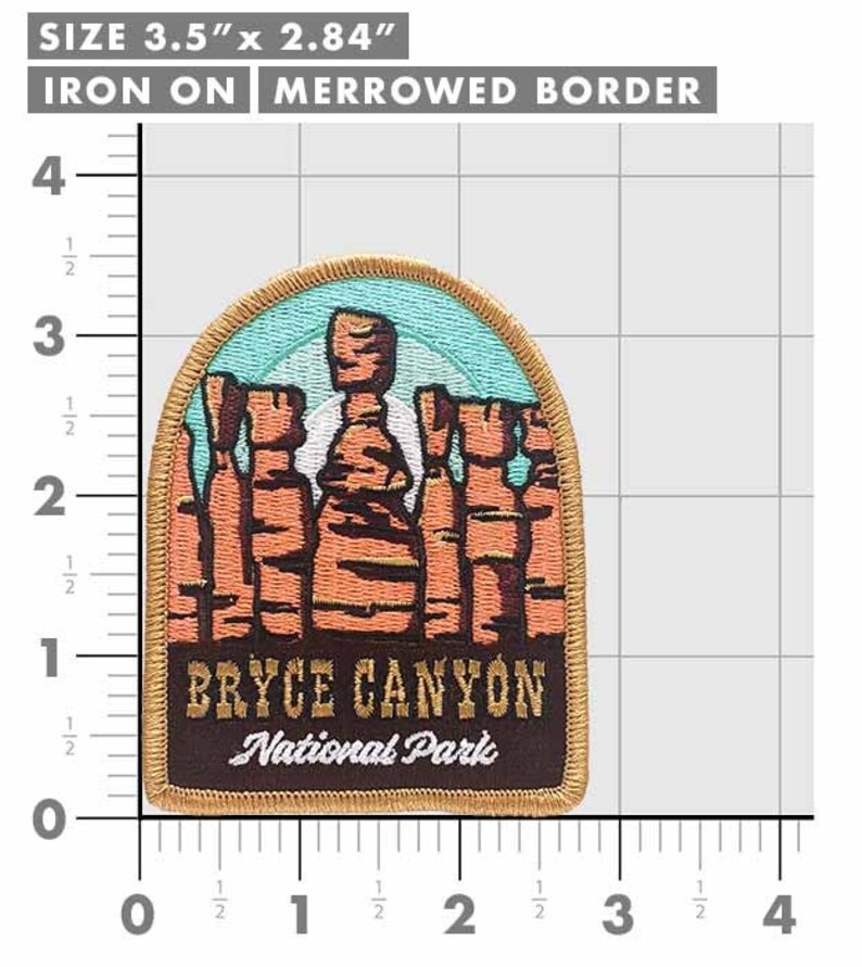 Bryce Canyon National Park Full embroidered illustrated iron-on patch image 3