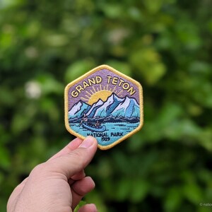 Grand Teton National Park Full embroidered illustrated iron-on patch image 3