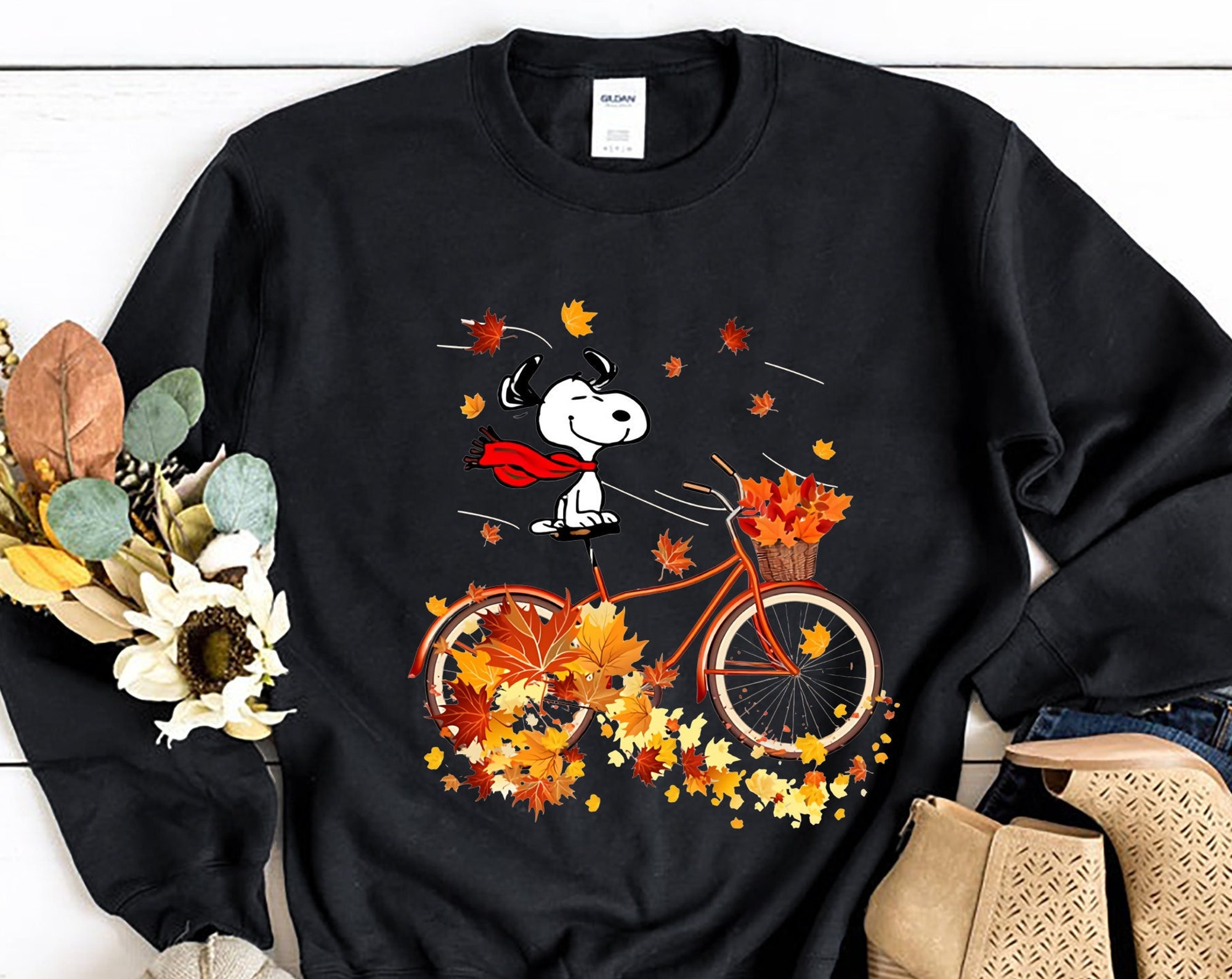 Discover Snoopy Hund Herbst Mapple Blätter Pullover