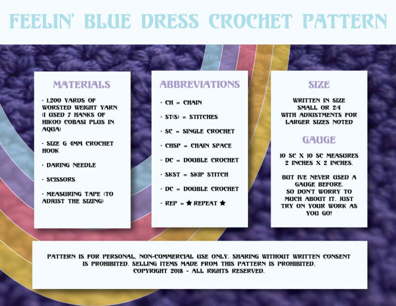 Feelin' Blue Dress Crochet Pattern image 2