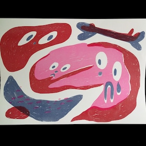Fleisch A3 Landschaft Risograph Print