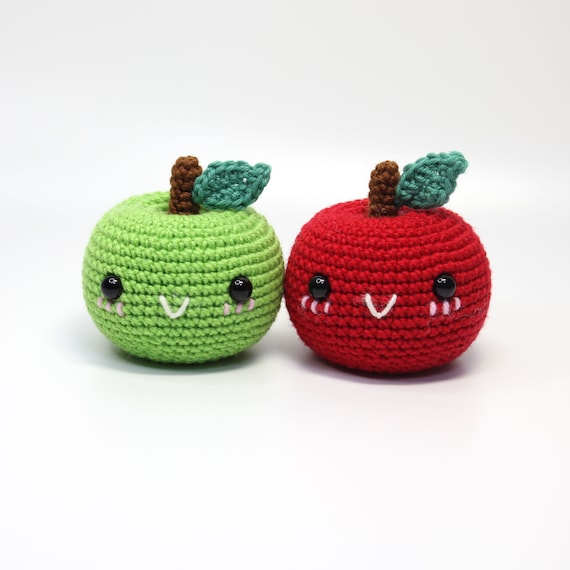 編みぐるみりんご編み図（PDFダウンロード、英語） - Etsy 日本
