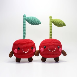 Amigurumipatroon, haakpatroon, pdf, digitaal bestand, patroon, Engels, handgemaakt, kers, grote kers