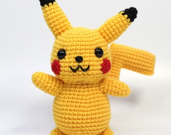 Patrón Amigurumi, Patrón de Ganchillo, PDF, Archivo digital, Patrón, Ingles, Hecho a mano, Pikachu