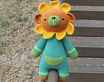 Amigurumi Pattern, Handmade, PDF, Digital file, Doll, Crochet, PDF Pattern, Bear, Sunflower, Sunflower Bear