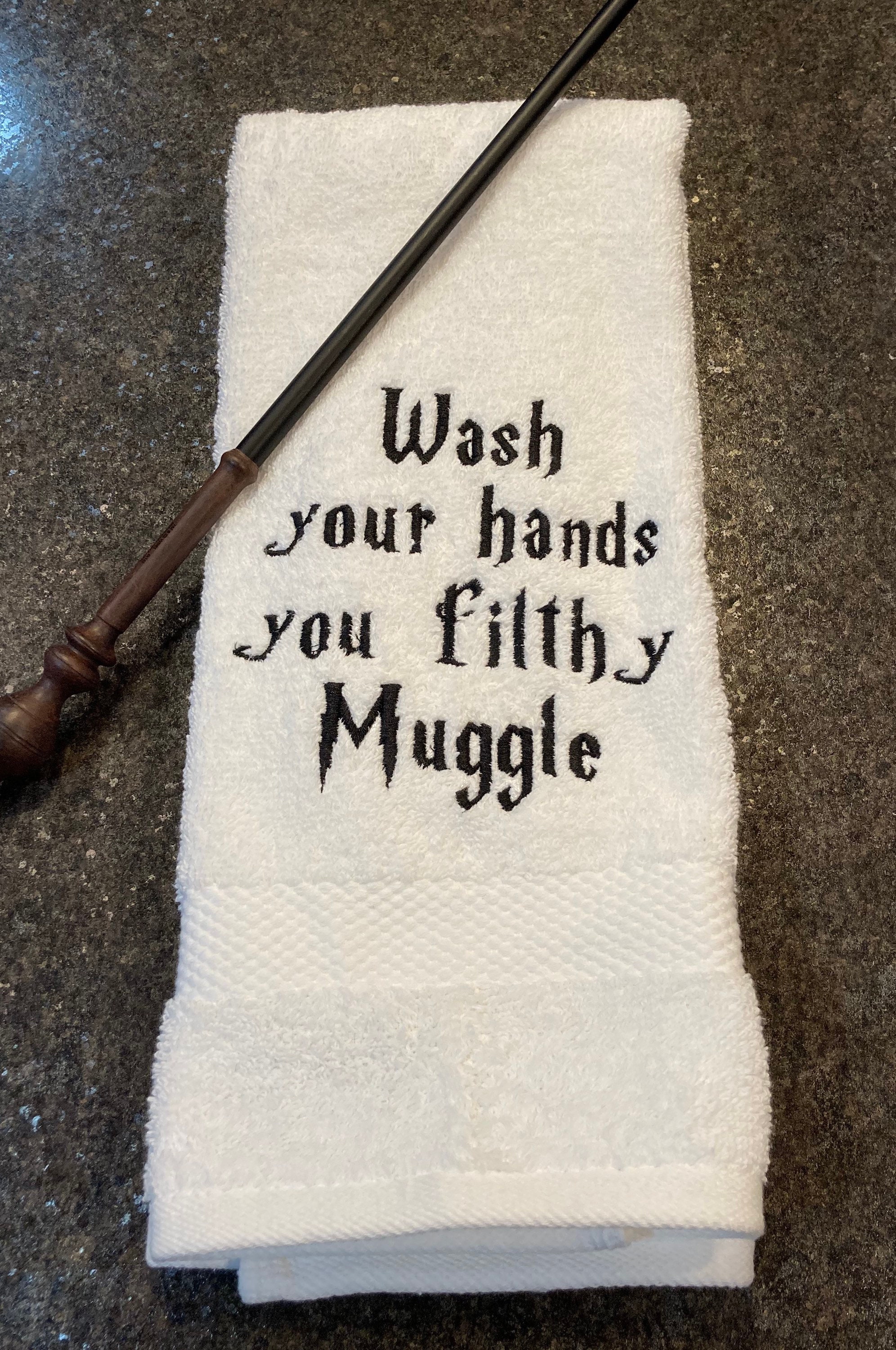 Harry Potter Inspired Hand Towel, Filthy Muggle Towel