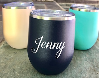 Stemless Wine Tumbler / Wine Tumbler / Personalized Wine Glass / Stainless Steel Tumbler / Bridesmaid Gift / Wine Tumbler / Christmas