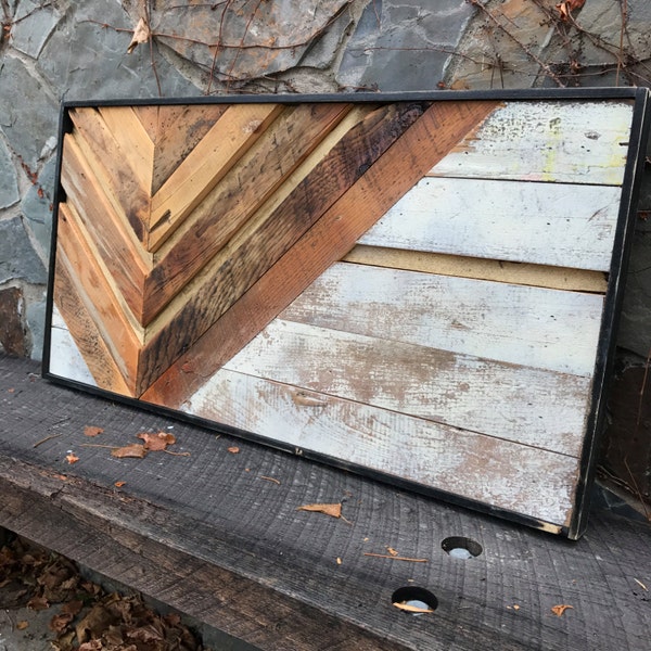 Reclaimed wood art, wall art, wood wall decor, modern wall art, wall decor, rustic modern