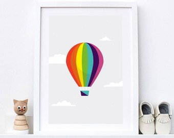 Rainbow Balloon - high quality print