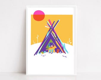 Den - Risograph Print, Signed