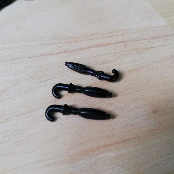 Lego Minifig Umbrella x 4 Utensil Black Umbrella Folded for Minifigure