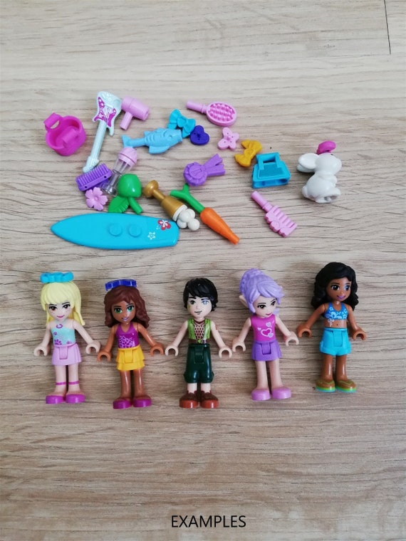 Lego Friends Random Minifigures Girls Boys Dolls w/ Accessories Animals Lot  of 5