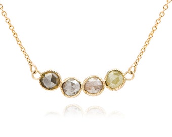 Temporarily Out Of Stock: Raw Stone, Diamond Necklace, 14k gold necklace, Gift for her, Unique necklace, Birthstone necklace