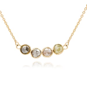 Temporarily Out Of Stock: Raw Stone, Diamond Necklace, 14k gold necklace, Gift for her, Unique necklace, Birthstone necklace image 1