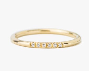 Diamond Ring, Half Eternity Ring, Wedding Band, Wedding Ring, Engagement Ring, Solid Gold Ring, 14K Gold Ring, Eternity ring, stacking ring,