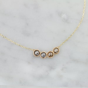 Temporarily Out Of Stock: Raw Stone, Diamond Necklace, 14k gold necklace, Gift for her, Unique necklace, Birthstone necklace image 2