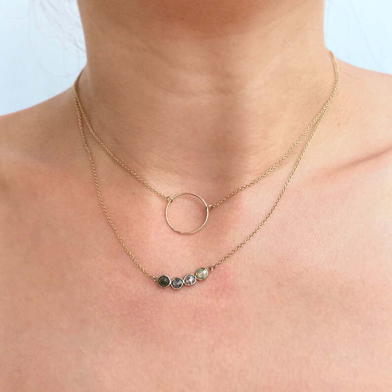 Temporarily Out Of Stock: Raw Stone, Diamond Necklace, 14k gold necklace, Gift for her, Unique necklace, Birthstone necklace image 6