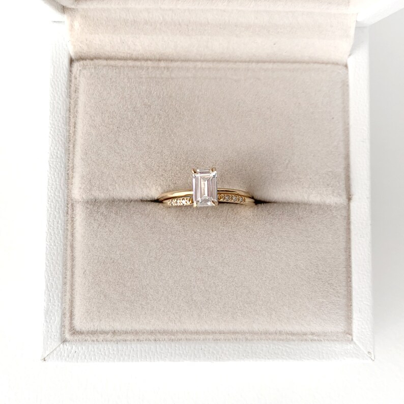 Diamond Cuff Ring, Stacking Ring, Half Eternity Ring, Wedding Band, Wedding Ring, Engagement Ring, Solid Gold Ring, 14K Gold Ring image 8