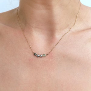 Temporarily Out Of Stock: Raw Stone, Diamond Necklace, 14k gold necklace, Gift for her, Unique necklace, Birthstone necklace image 4