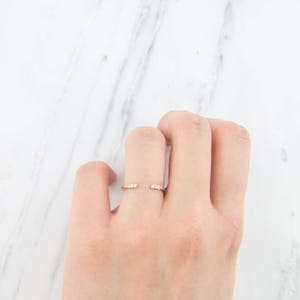 Diamond Cuff Ring, Stacking Ring, Half Eternity Ring, Wedding Band, Wedding Ring, Engagement Ring, Solid Gold Ring, 14K Gold Ring image 7