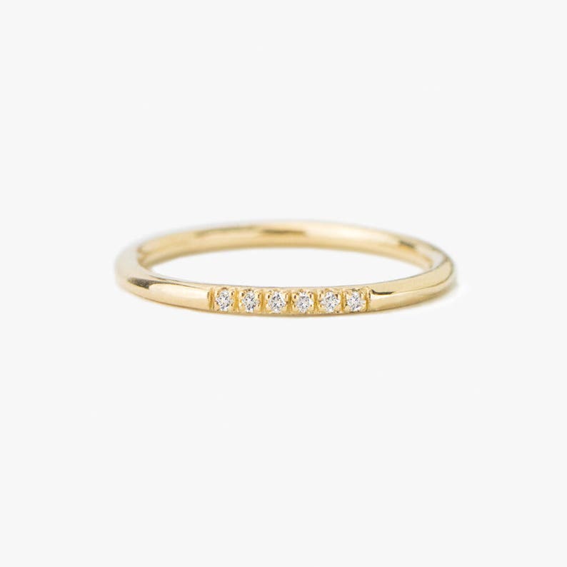 Diamond Ring, Half Eternity Ring, Wedding Band, Wedding Ring, Engagement Ring, Solid Gold Ring, 14K Gold Ring, Eternity ring, stacking ring, image 1