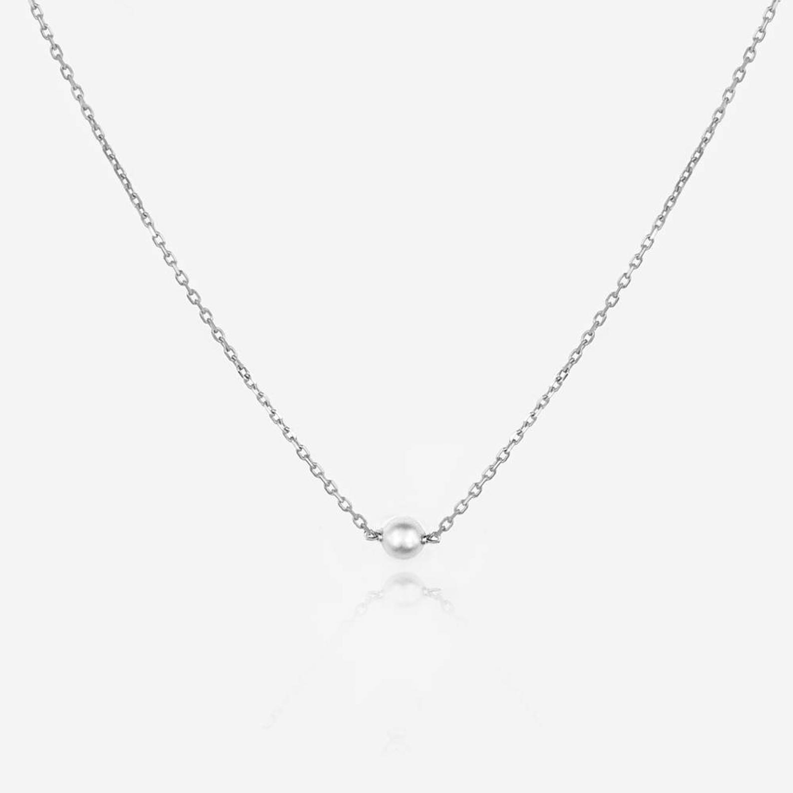 14K Pearl Necklace Solid Gold Necklace Single Pearl Etsy