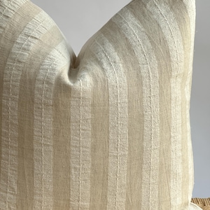 Neutral Striped Pillow Cover
