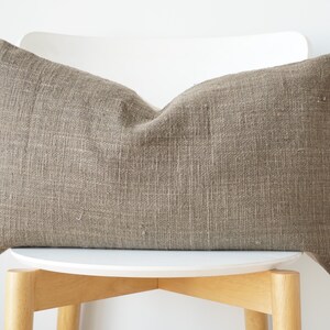 Gray Tribal Hemp Hand Woven Natural Dye Color Pillow Cover