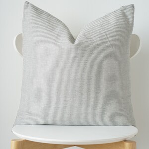 Gray Striped Pillow Cover