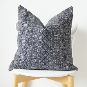 Indigo Neutral Tribal Hemp Hand Woven Natural Dye Color Lumbar Pillow Cover