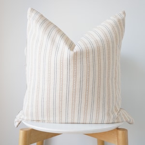 Cream Striped Pillow Cover