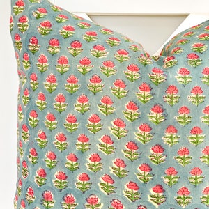 Indian Block Print Pillow Cover , cotton voile , hand mede