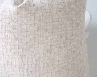 Housse de coussin crème à rayures