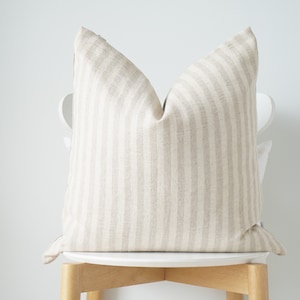 Neutral Striped Pillow Cover