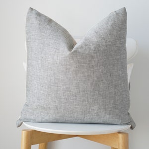 Linen Green Gray Striped Pillow Cover