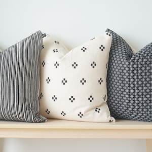 Neutral Boho Pillow Cover Set: Textured Beige Decor, Handmade Linen