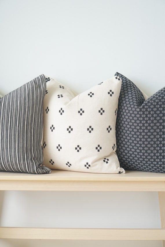 Combo Pillow Set of 3 Black Pillow Cover Etsy UK