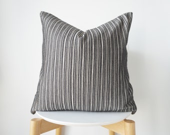 Black Striped Pillow Cover