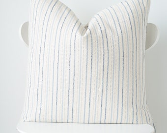 Indigo Striped Pillow Cover