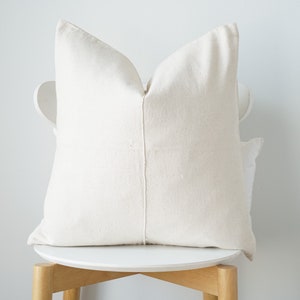 white cream Tribal Hemp Hand Woven Natural Dye Color Hmong Lumbar Pillow Cover