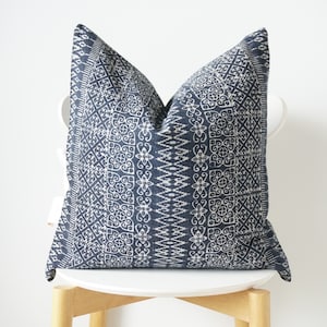 Indigo Neutral Tribal Hemp Hand Woven Natural Dye Color Lumbar Pillow Cover