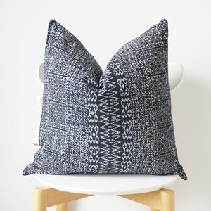 Indigo Neutral Tribal Hemp Hand Woven Natural Dye Color Lumbar Pillow Cover