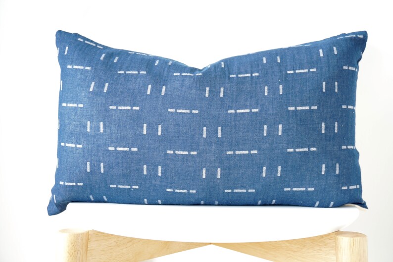 Indigo Striped Pillow Cover Etsy