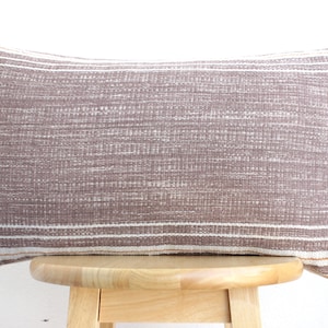 Brown Tribal Hemp Hand Woven Natural Dye Color Hmong Lumbar Pillow Cover