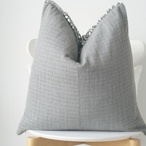 Gray Tribal Hemp Hand Woven Natural Dye Color Hmong Lumbar Pillow Cover