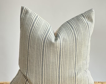 Indigo Striped Pillow Cover: Vintage Hmong Textile, Bohemian Decor