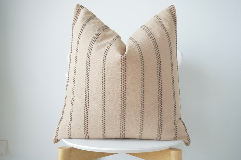 Brown Tribal Hemp Hand Woven Natural Dye Color Hmong Lumbar Pillow Cover
