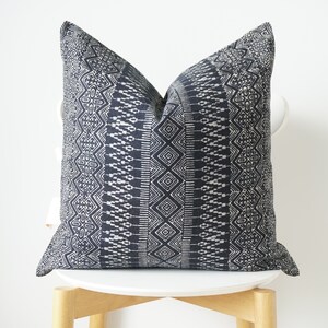 Indigo Neutral Tribal Hemp Hand Woven Natural Dye Color Lumbar Pillow Cover