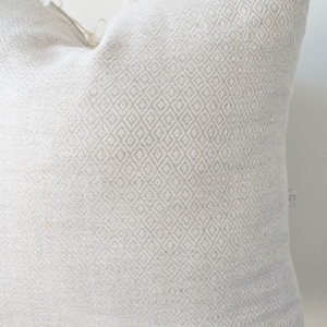 Gray Neutral Tribal Hemp Hand Woven Natural Dye Color Lumbar Pillow Cover